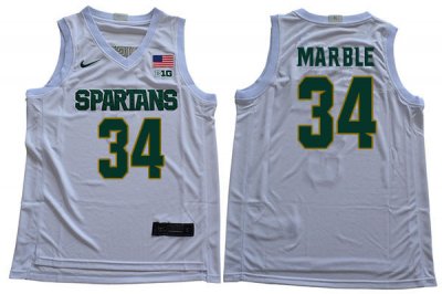 Men Michigan State Spartans NCAA #34 Julius Marble White Authentic Nike 2020 Stitched College Basketball Jersey XT32D75OA